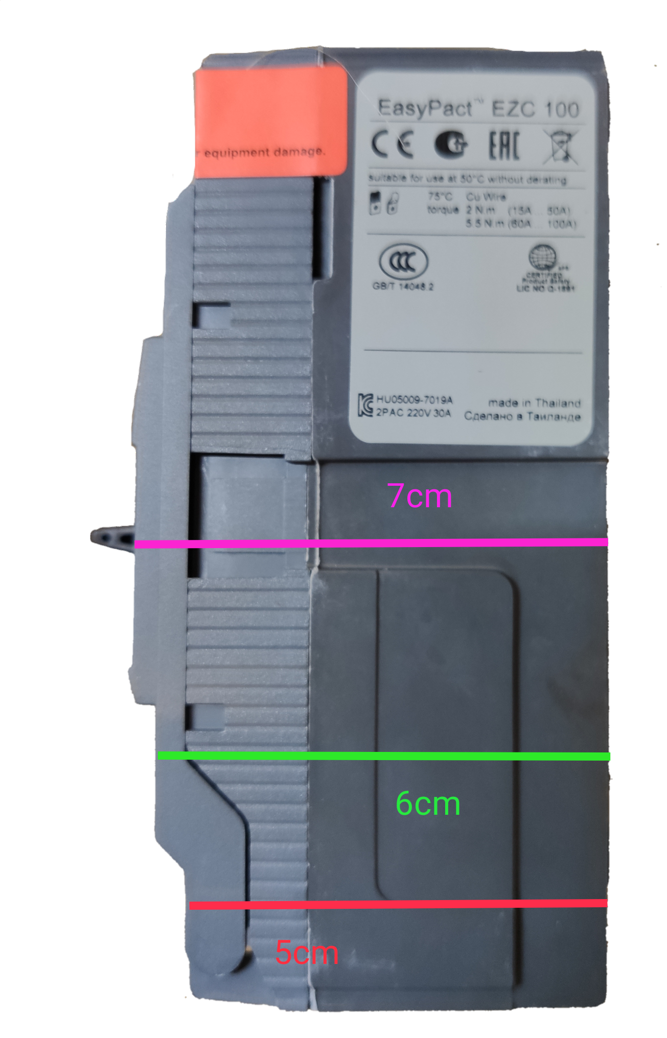 Schneider 20A 2 Pole Breaker Industrial Easy Pact circuit breaker with compact design and detailed labeling
