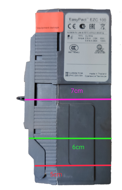 Schneider 20A 2 Pole Breaker Industrial Easy Pact circuit breaker with compact design and detailed labeling