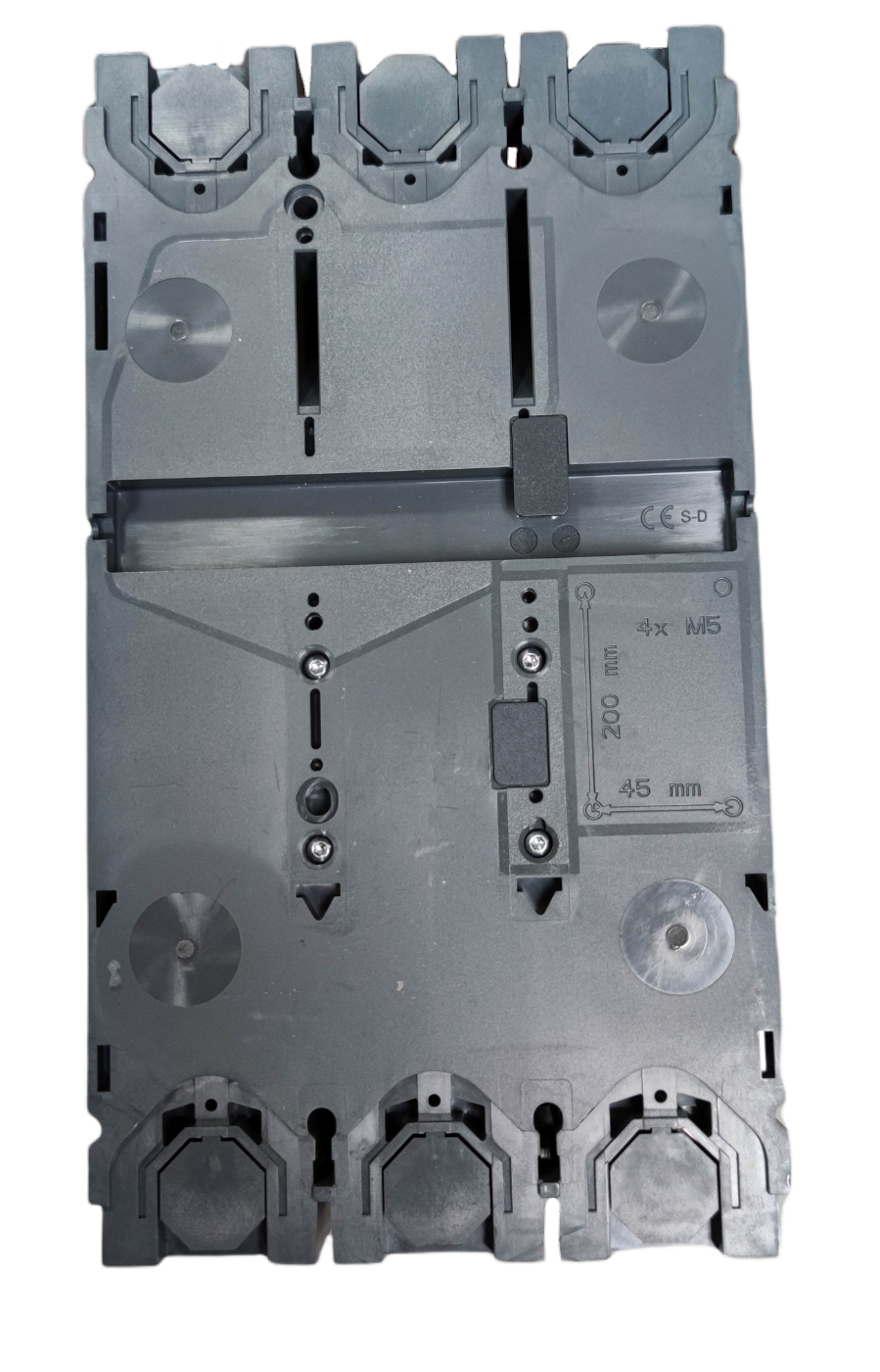 Schneider 400A 3 Pole Industrial Circuit Breaker electrical component with grey plastic housing