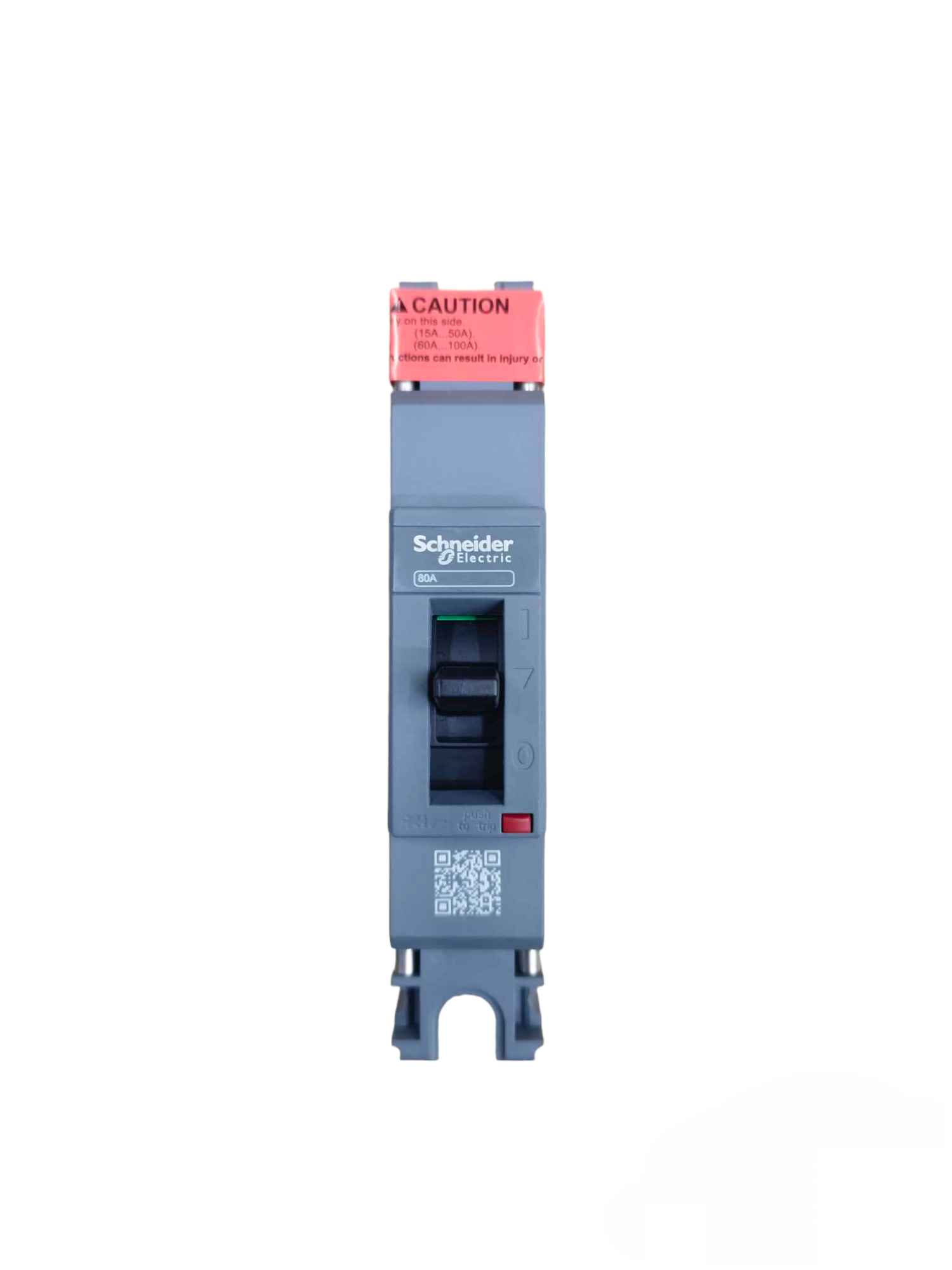 Schneider 80A 1 Pole Industrial Circuit Breaker with toggle switch for electrical safety