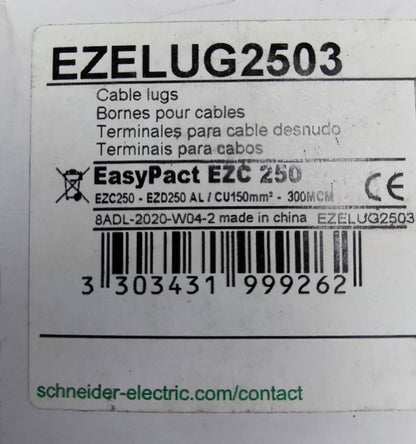Schneider Mechanical Lugs for EZC250H EasyPact EZC 250 cable lugs product label with barcode