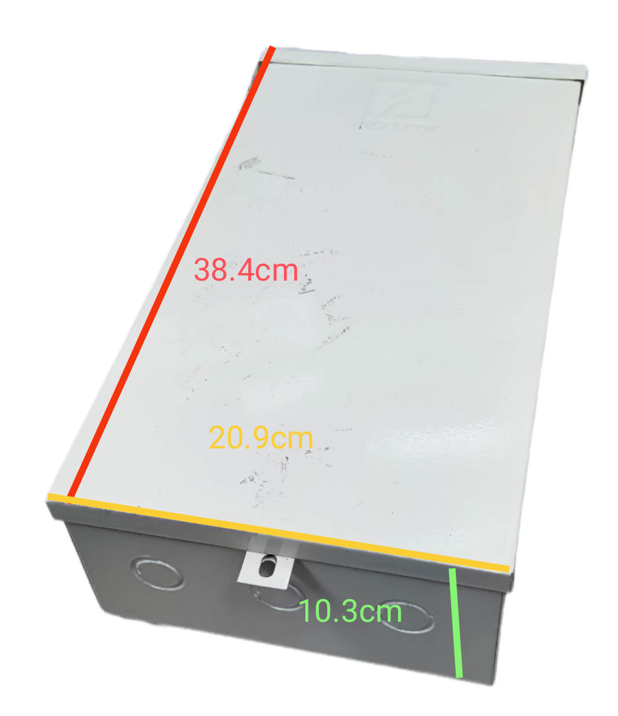 Koten electrical circuitry part enclosure for Schneider EZC250 and GE TQD with dimensions marked