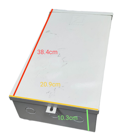 Koten electrical circuitry part enclosure for Schneider EZC250 and GE TQD with dimensions marked