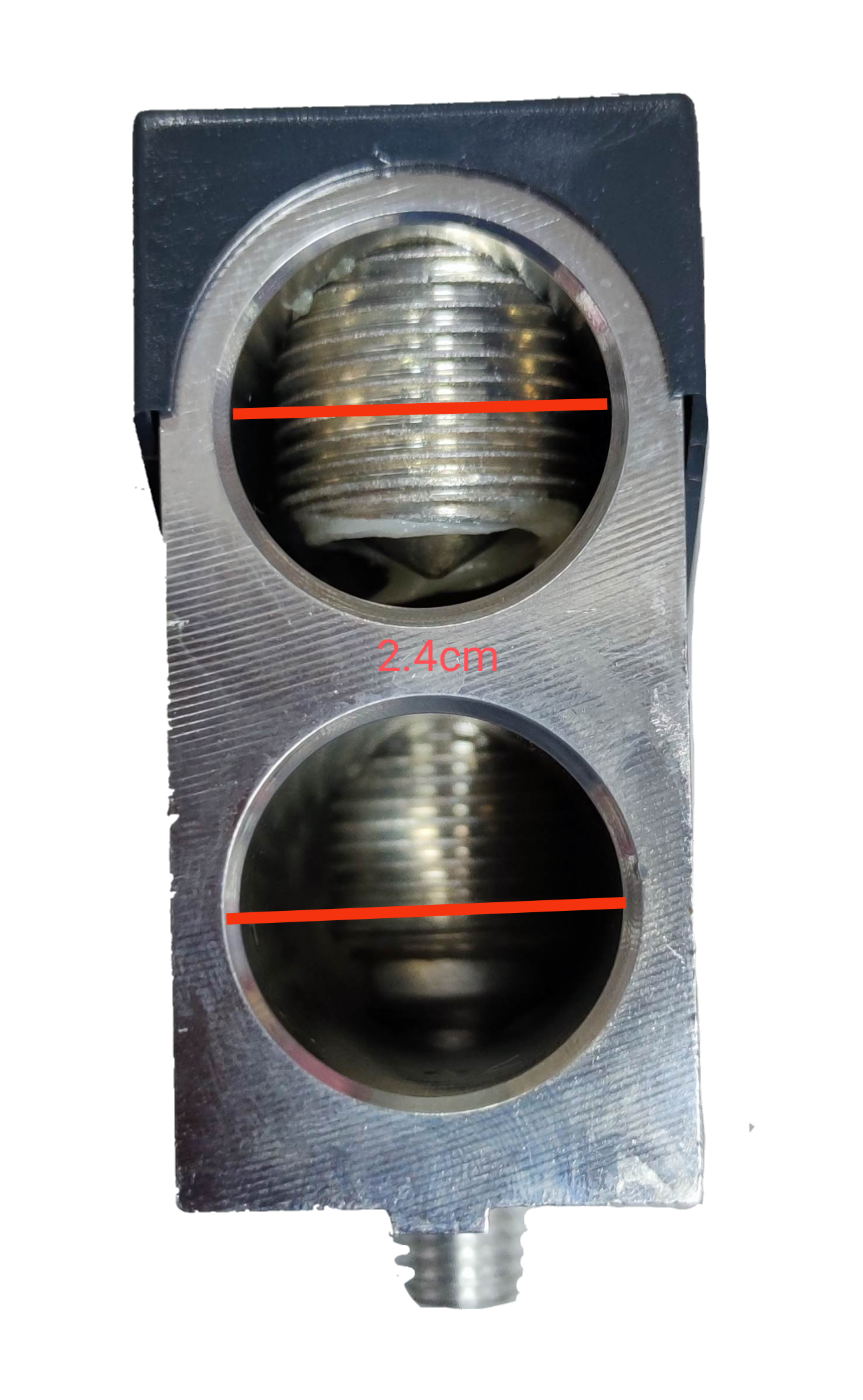 Schneider EZC400N Ampere Frame electrical component with dual circular openings and threaded interior