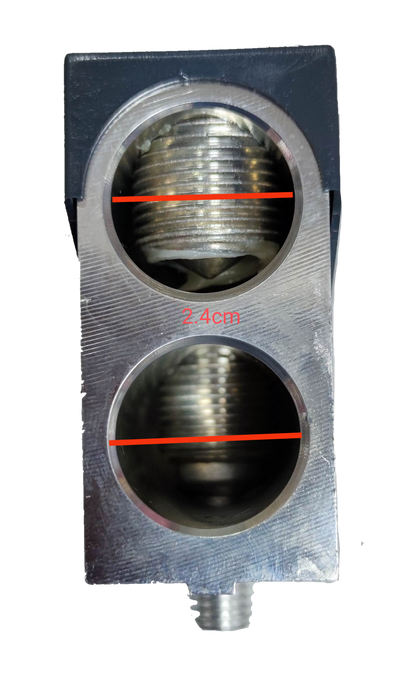 Schneider EZC400N Ampere Frame electrical component with dual circular openings and threaded interior