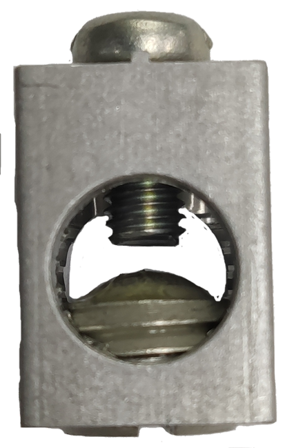 Schneider mechanical lugs for EZC breakers metal connector close-up for electrical circuitry parts