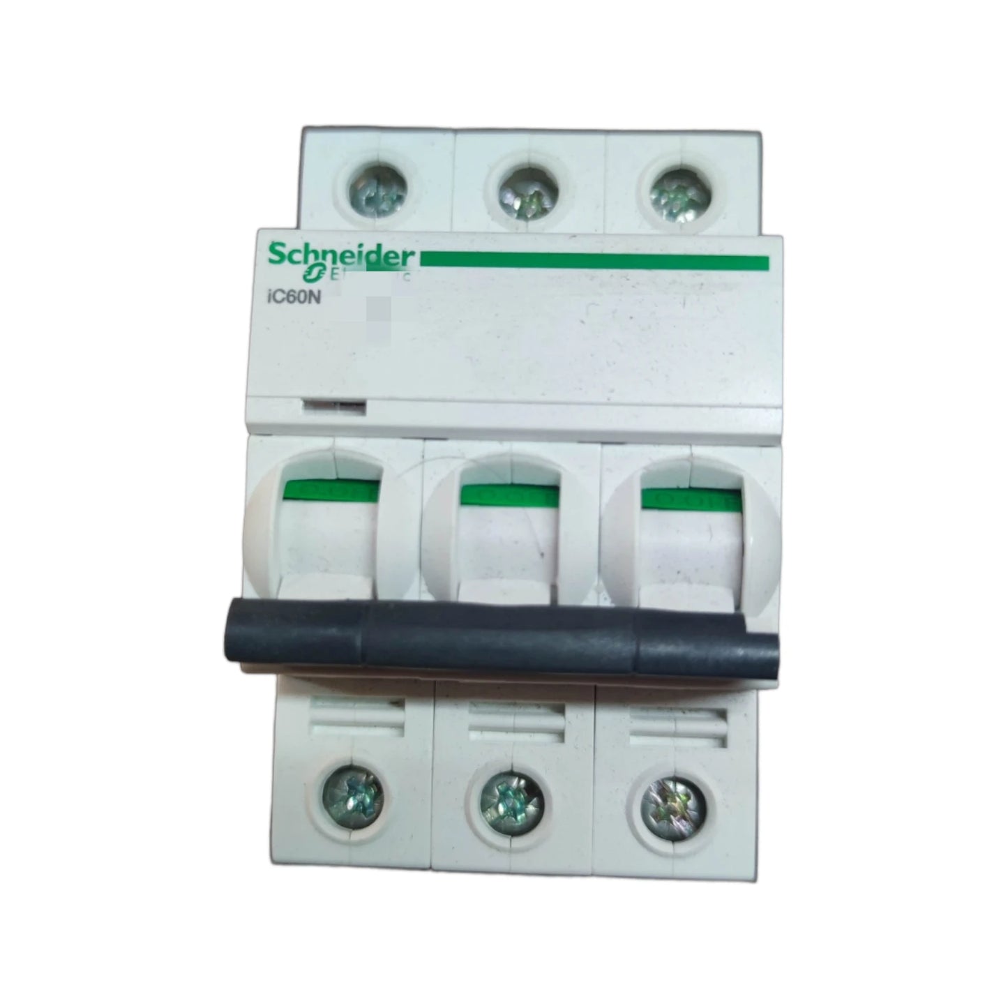 Schneider Miniature Circuit Breaker 10A 3 Pole 6KAIC with four connection slots for electrical safety