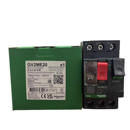 Schneider GV2ME20 motor circuit breaker with green box red stop and black start Motor Protection Breaker 13A to 18A 3P