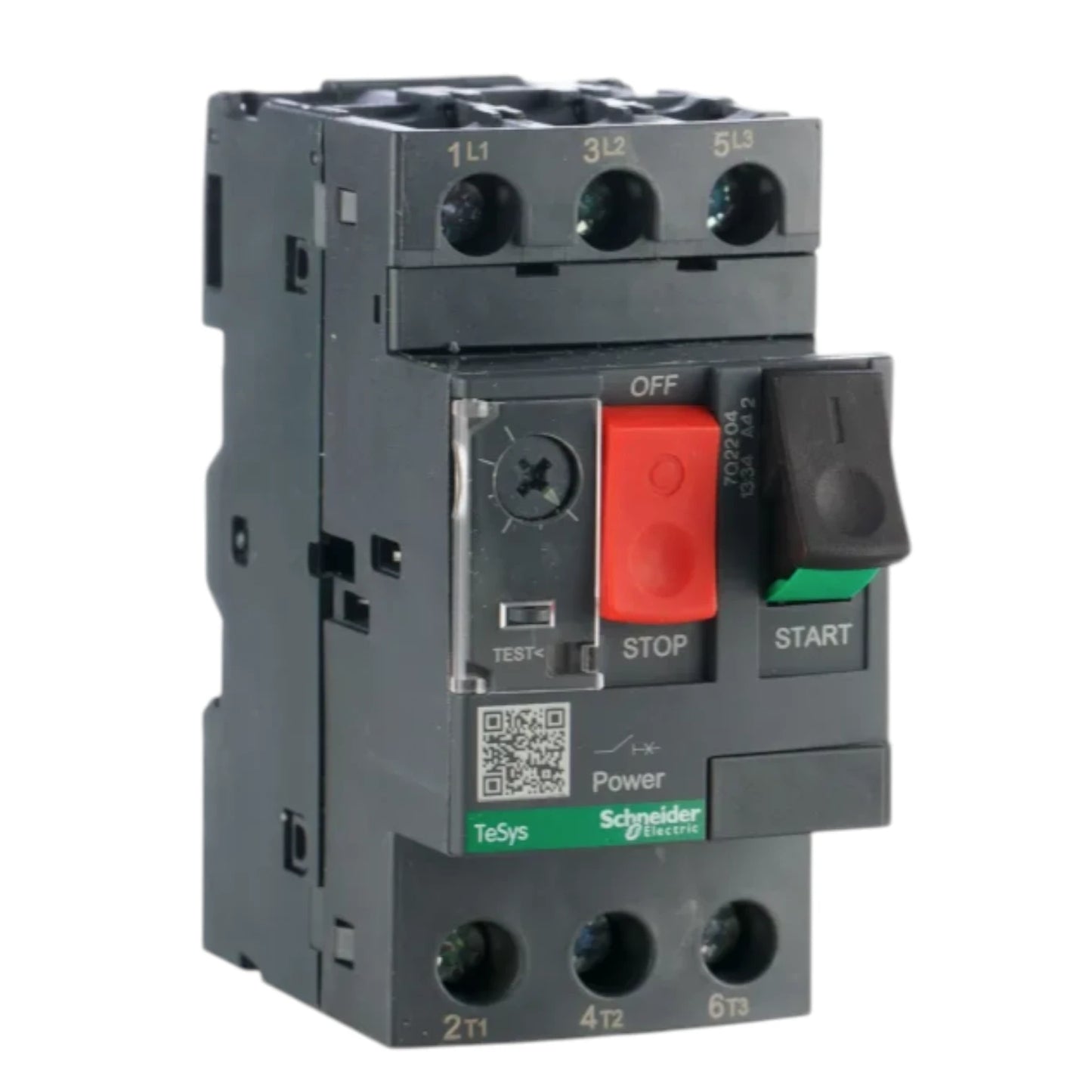 Schneider Motor Protection Breaker 3P 690V with ON/OFF switch and test button for motor safety