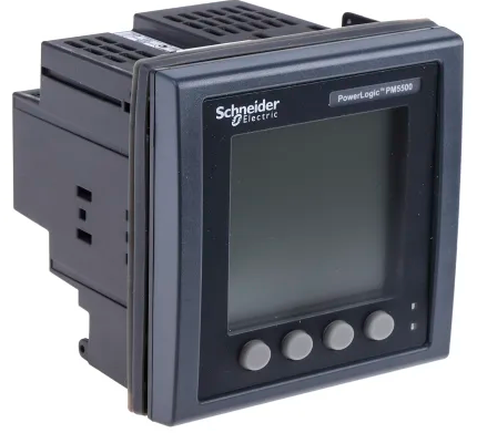 Schneider PowerLogic PM5560 digital meter with large display and control buttons for electrical monitoring