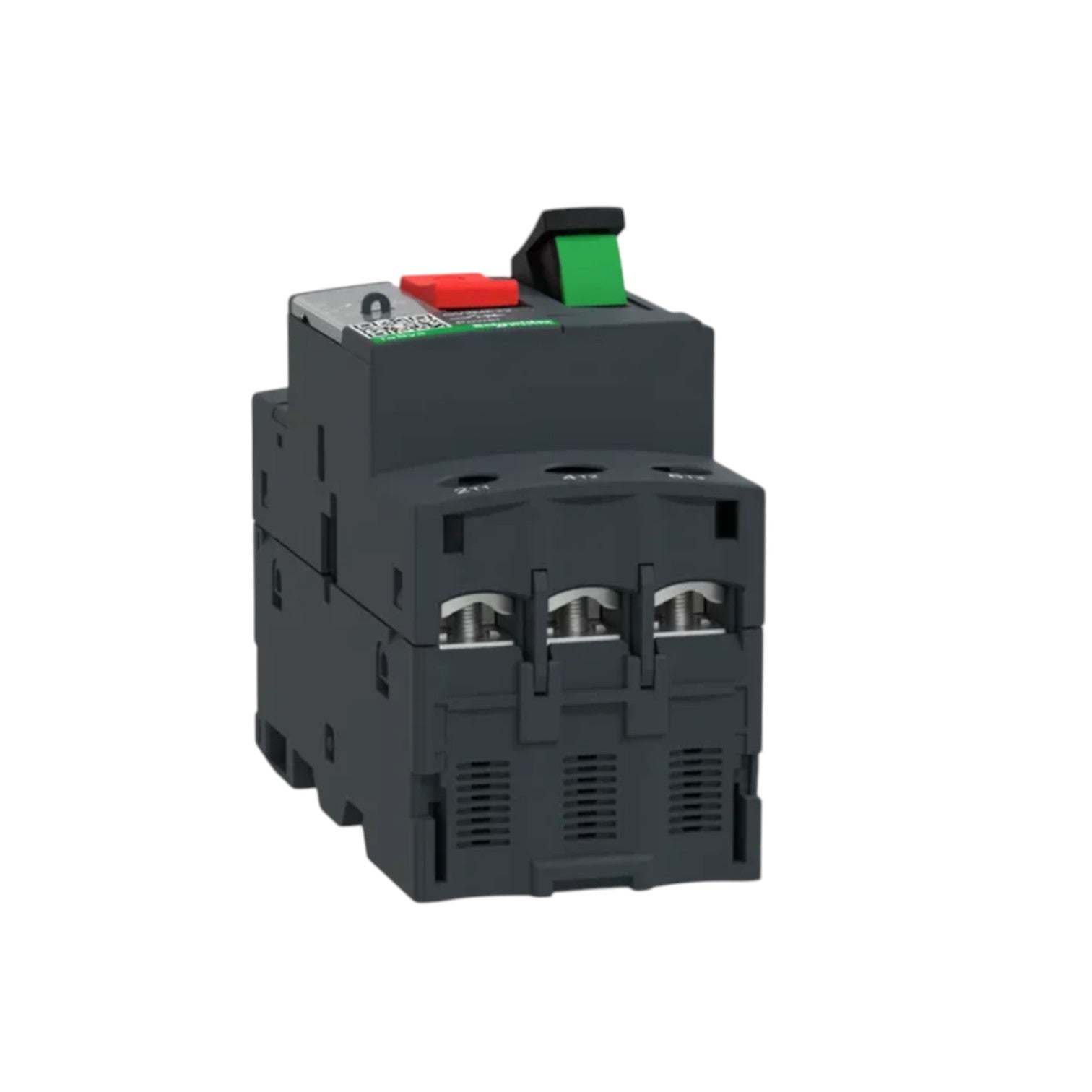 Schneider TeSys 3 Phase 20A-25A Max 690V three pole motor circuit breaker with red and green reset switches