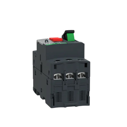 Schneider three pole motor breaker with red and green push buttons TeSys 3 Phase 20A-25A Max 690V for motor protection