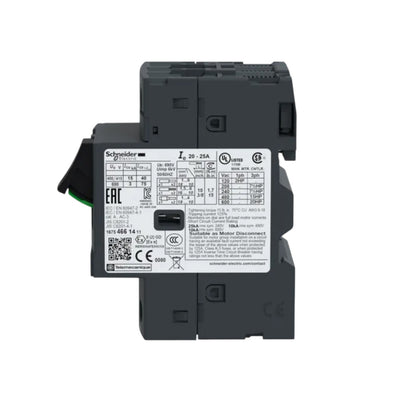 Schneider TeSys 3 Phase 20A-25A Max 690V gray three pole motor circuit breaker disconnect module