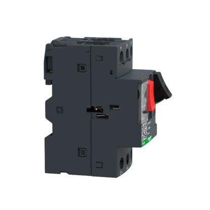 Schneider TeSys 3 Phase 20A-25A Max 690V compact motor protection breaker module with red black toggle switch