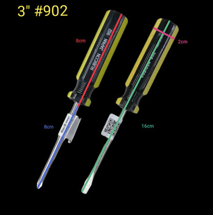 Rubicon Screw Driver Made in Japan Rubicon, featuring a flat and Phillips head with ergonomic handles