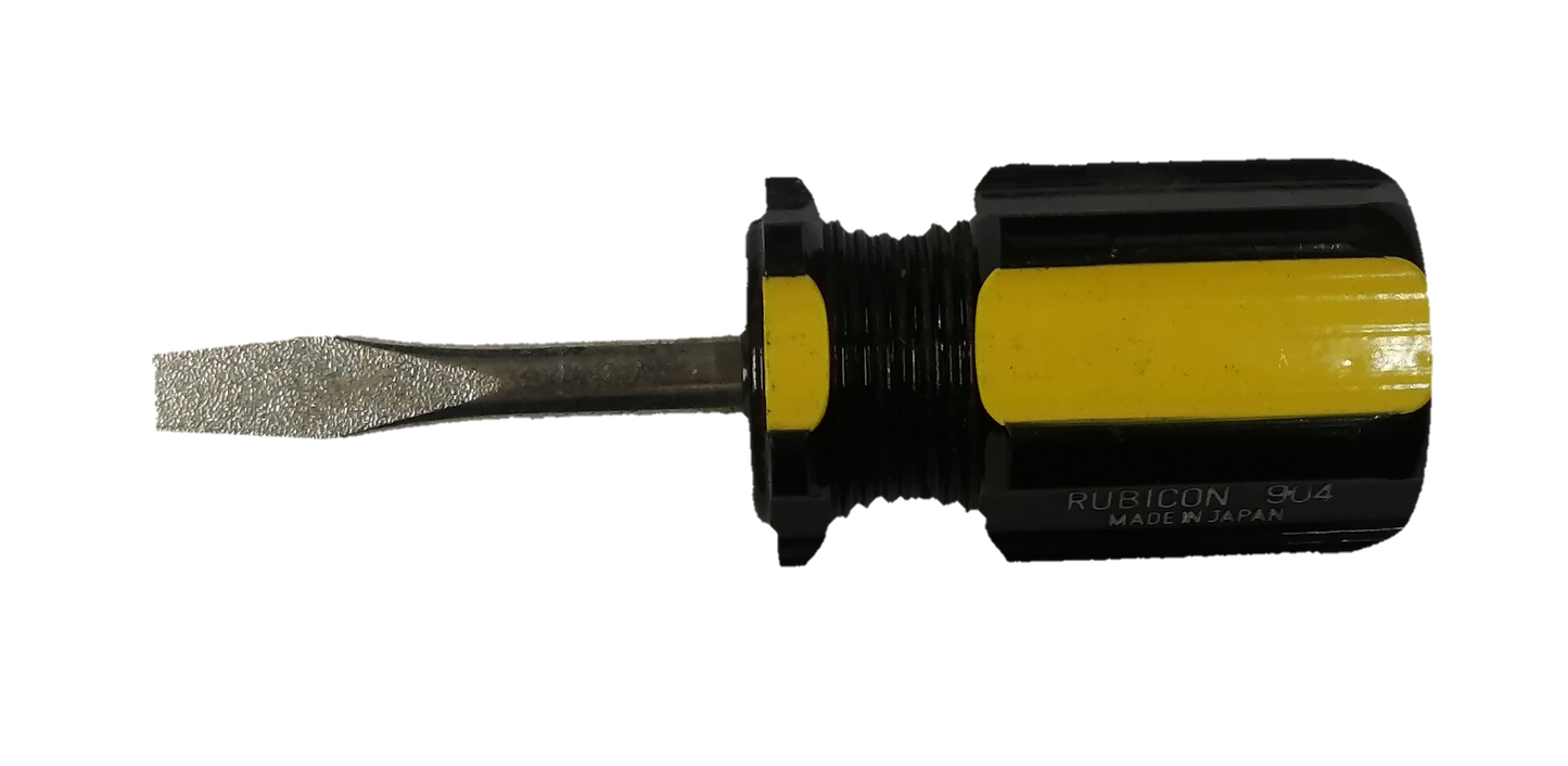 Screw Driver Made in Japan Rubicon with a black and yellow handle for durable grip and precision work