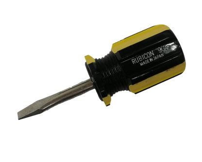 Rubicon Screw Driver Made in Japan with a yellow and black handle for precision tasks