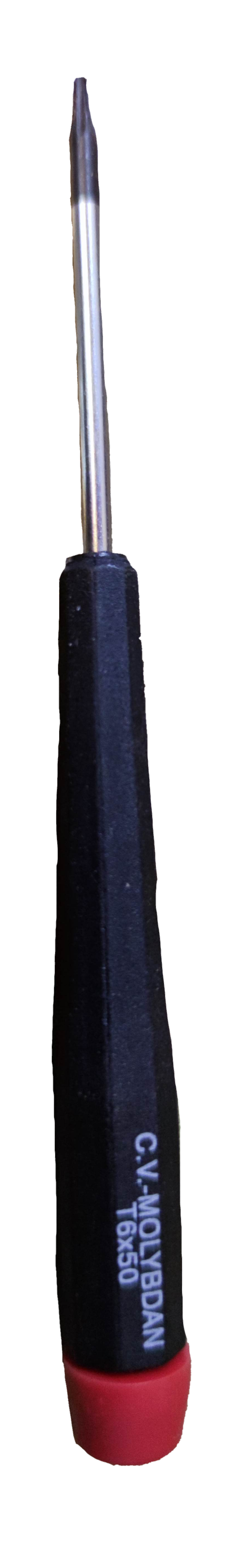 Japan made Screw Driver T-6 x 50 with black handle and red tip for precision tasks