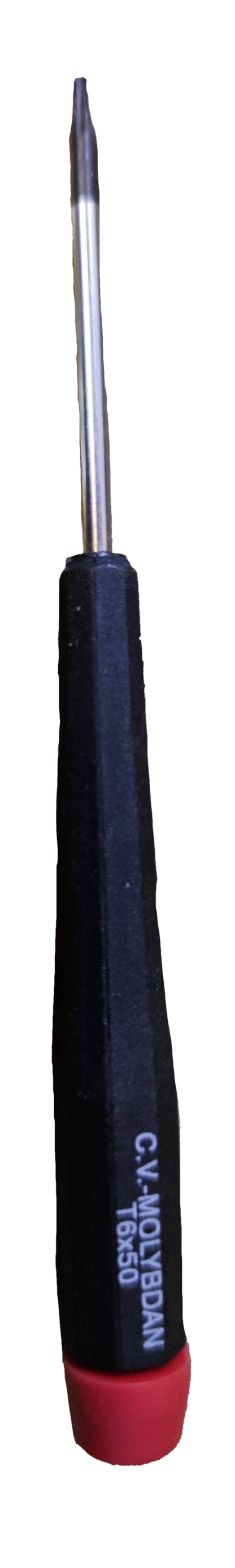 Japan made Screw Driver T-6 x 50 with black handle and red tip for precision tasks