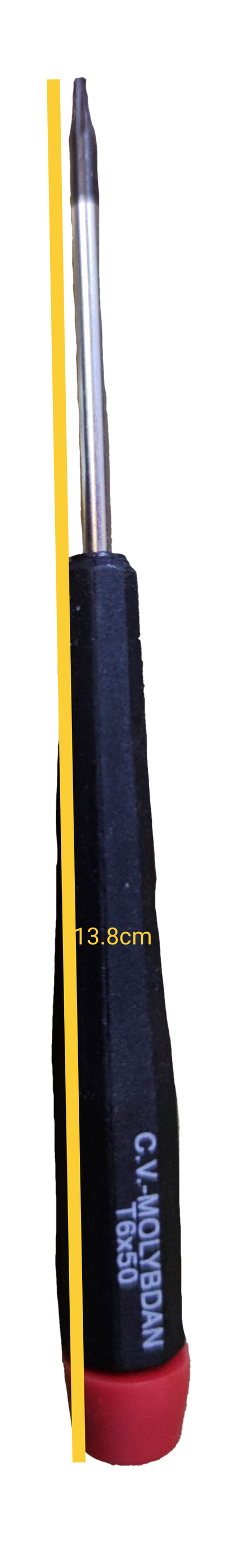 Japan-made Screw Driver T-6 x 50 with black handle and red tip for precision tasks