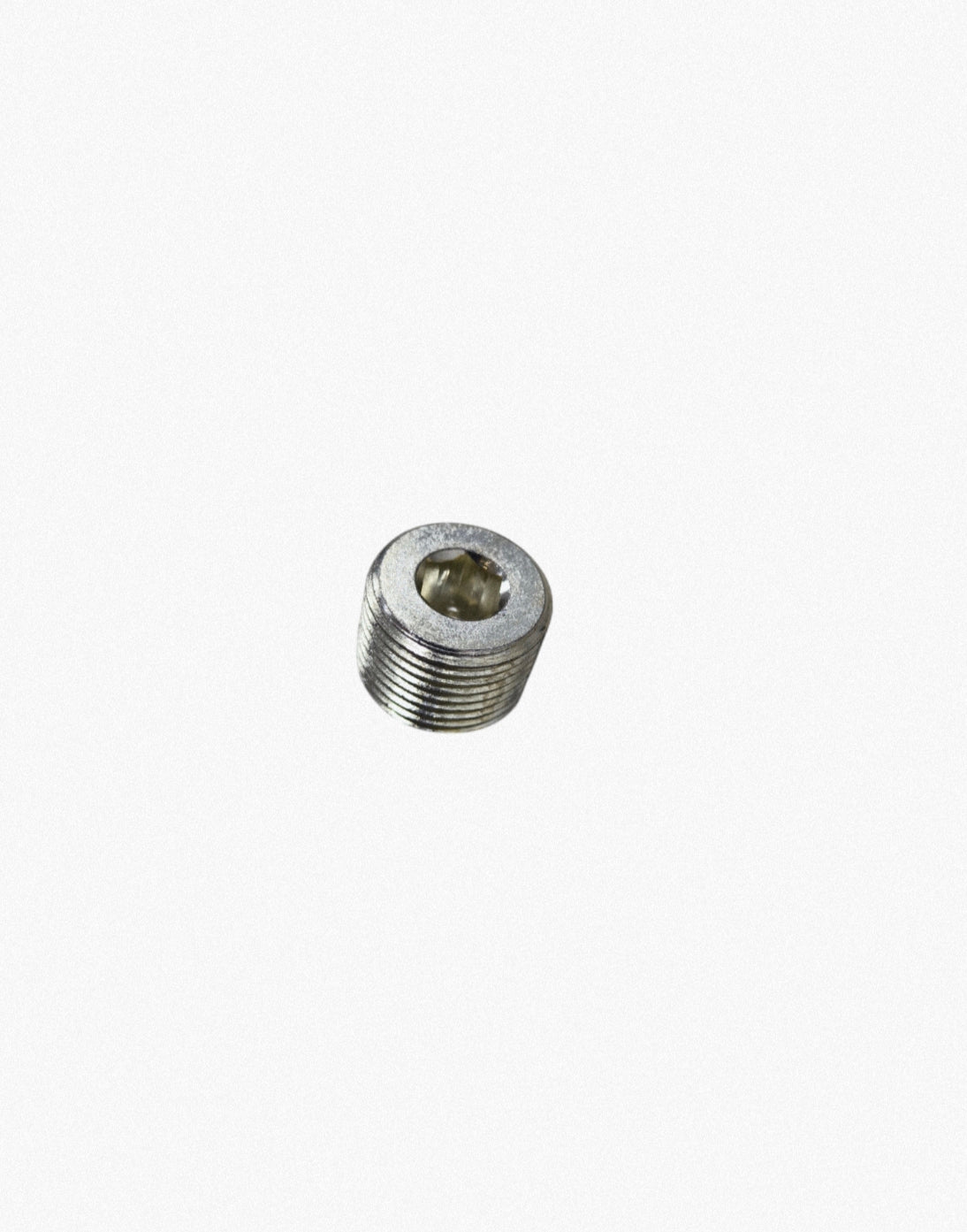 Close-up of a single metal Screw Hexagonal Lugs for 400AF with threading and hexagonal socket