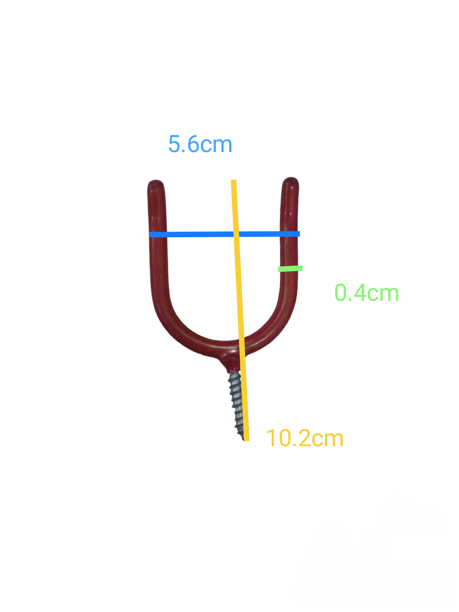Red Screw Holder U Shape hand tool with measurements for holding screws securely
