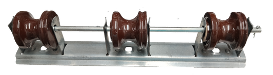 Local cable management Secondary Rack 3 Wire with Spool Insulator made of metal and brown ceramic components