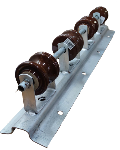 Electx Electrical Supply Secondary Rack 4 Wire cable management device with brown ceramic insulators