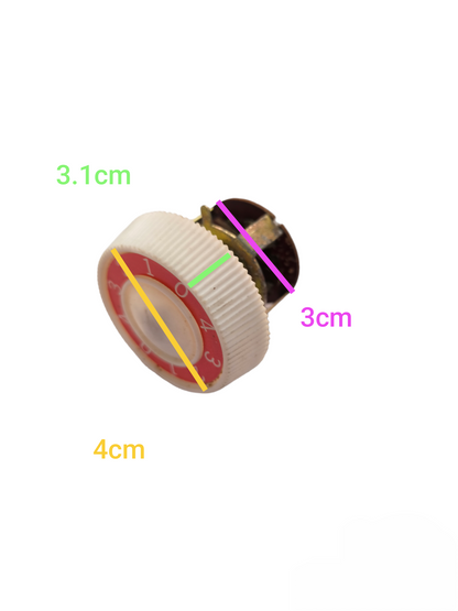 Selector Switch 3A 220V with white ridged dial and numbered red markings for power control