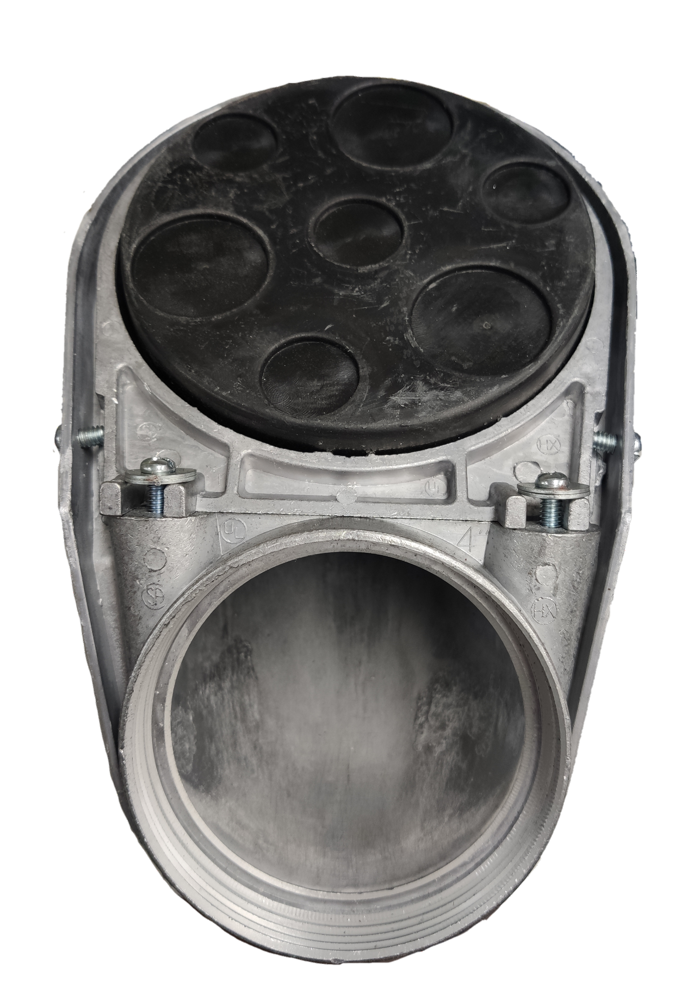 Electx Electrical Supply Service Entrance Cap 114mm with metal body and rubber sealing cover