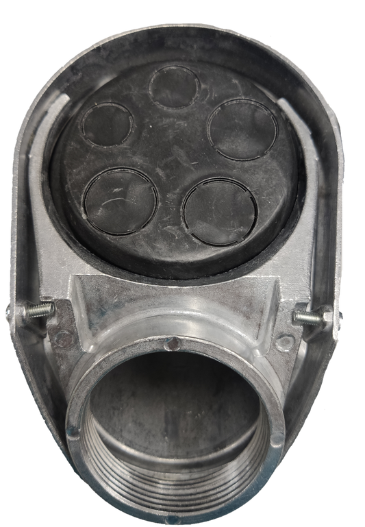Electx Electrical Supply Service Entrance Cap 88mm metal electrical conduit fitting with black rubber seals