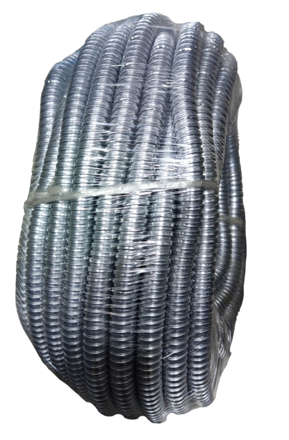 Shieldcon 15mm Metal Flexible Hose coiled and wrapped for electrical circuitry and parts