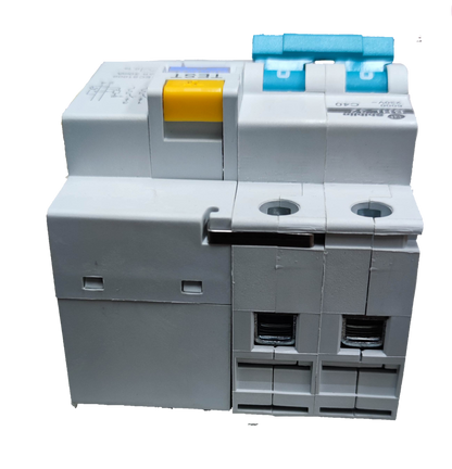 Shihlin 40A Residual Circuit Breaker with yellow and blue toggle switches for electrical safety