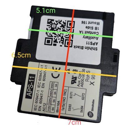 Shihlin Auxiliary Contact for Magnetic Contactor Side Mount 1NO + 1NC APS-11