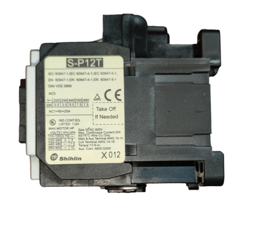 Shihlin Magnetic Contactor 12A 220V black electrical component with technical specifications label
