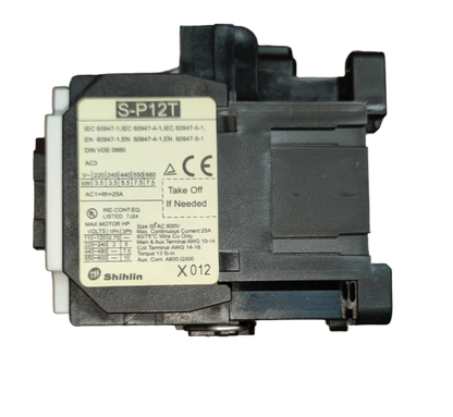 Shihlin Magnetic Contactor 12A 220V black electrical component with technical specifications label