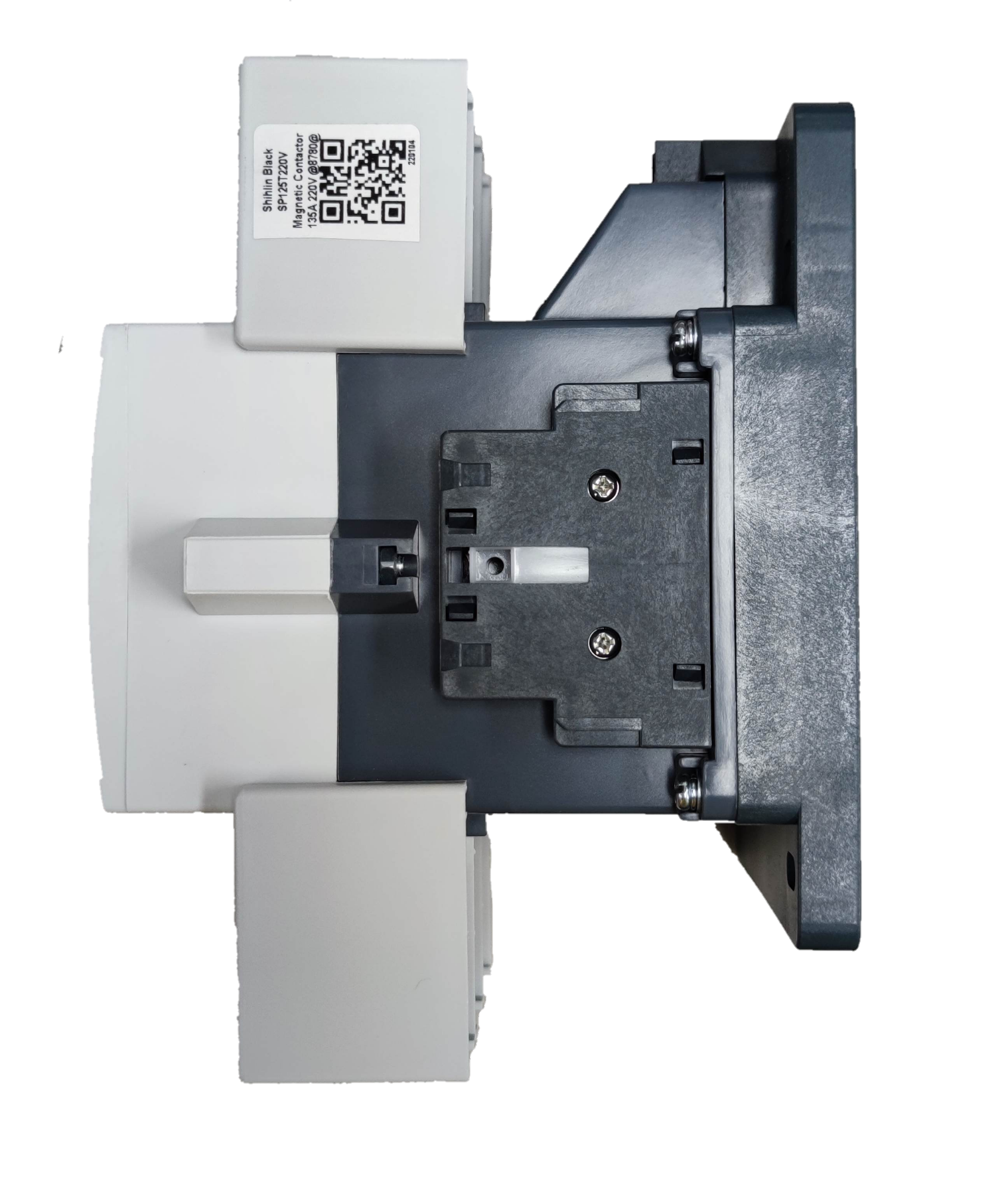 Shihlin magnetic contactor 175A electrical component with black and white housing and mounting base