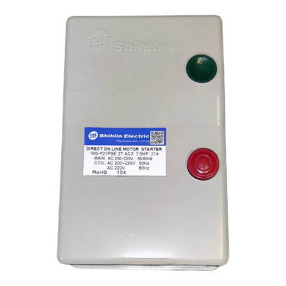 Shihlin Magnetic Starter 21A 7.5 HP 3 Phase 220V MS-P21PBE 17A -21A -24A Magnetic Switch