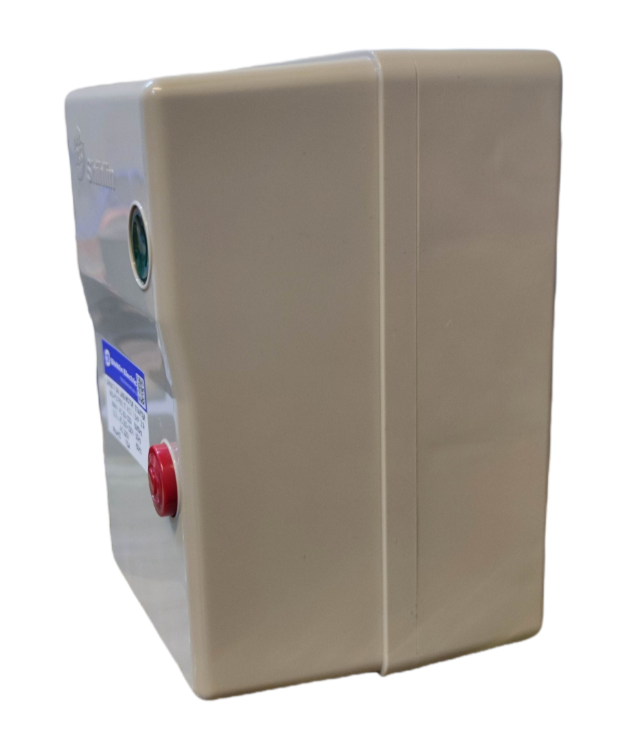 Shihlin magnetic starter 21A 3 phase unit in beige with a red button and indicator light