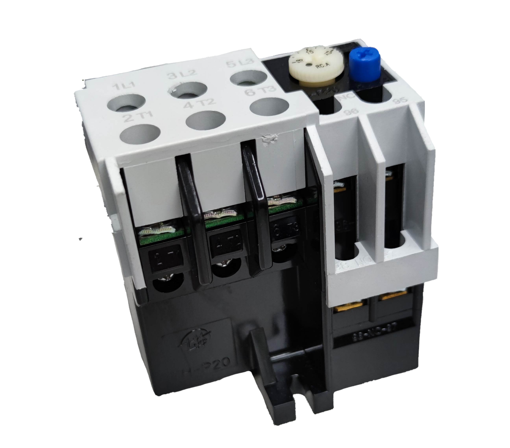 Shihlin Overload Relay 15A electrical component with white and black casing and multiple connection terminals