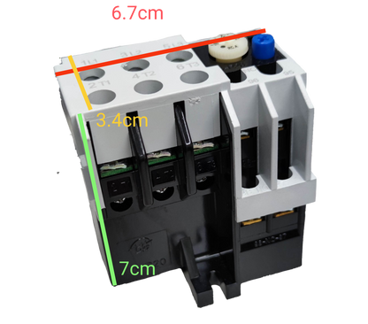 Close-up of Shihlin Overload Relay 15A electrical component with black and white casing