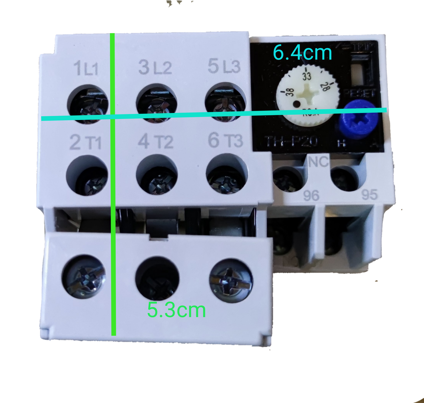 SHIHLIN Overload Relay 33A white electrical component with labeled terminals and adjustment dial