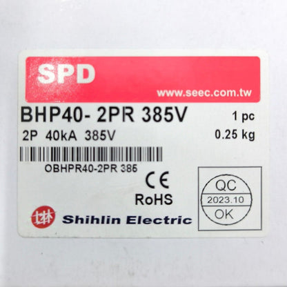 Shihlin 40kV 2Pole 385V AC Surge Protective Device SPD BHP402PR for Regular Electric Car Charger Surge Protection Device