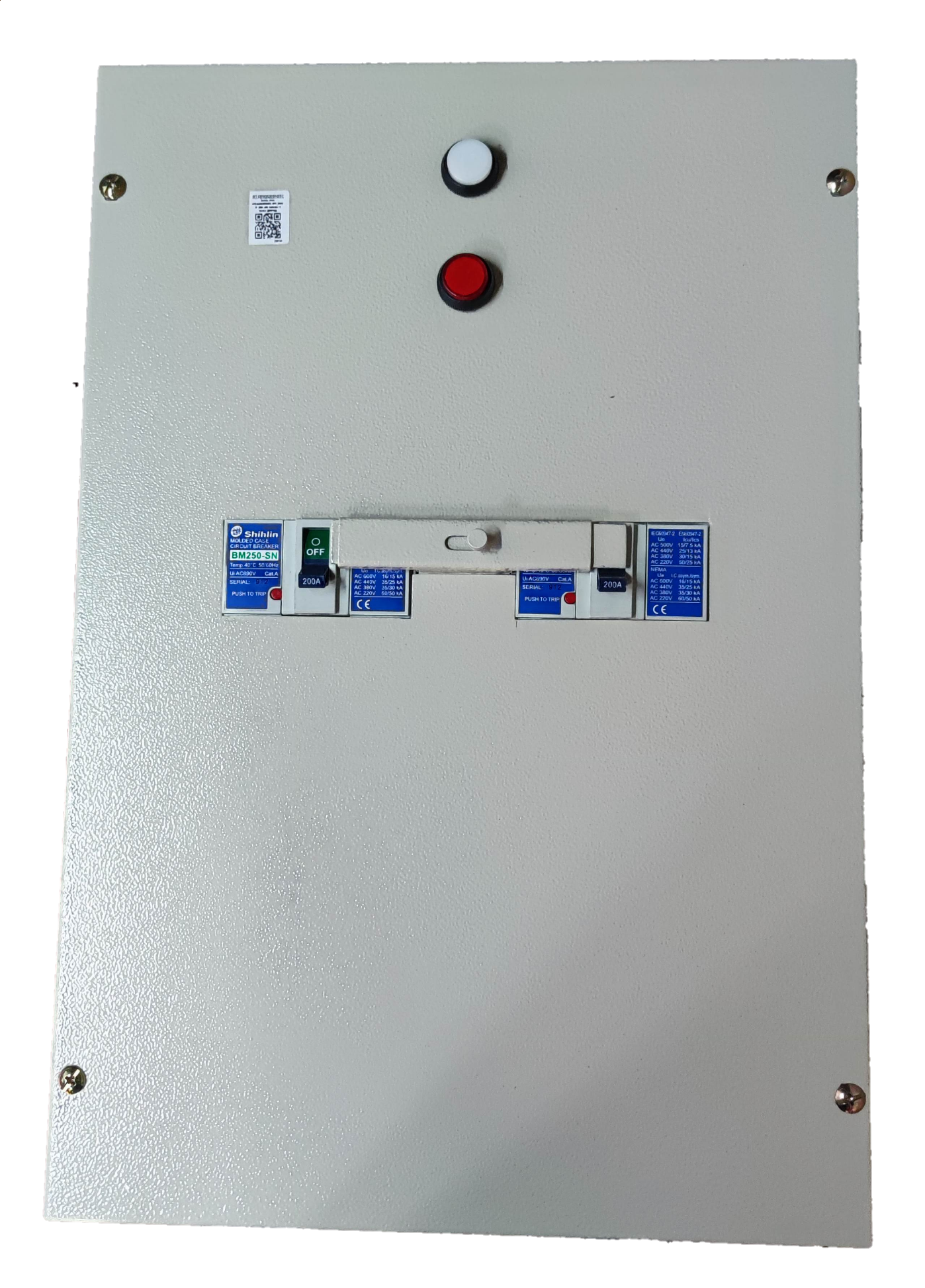 Shihlin 200A MTS 2 Pole Single Pole electrical breaker switch panel with control buttons