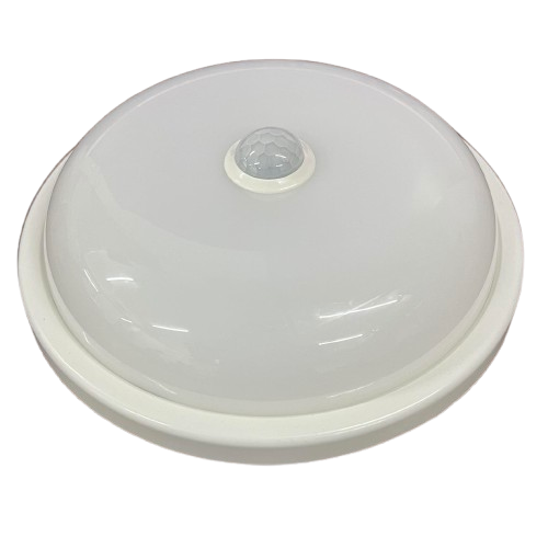 Shuta 18W Motion Sensor LED Light Round ceiling fixture with white dome design