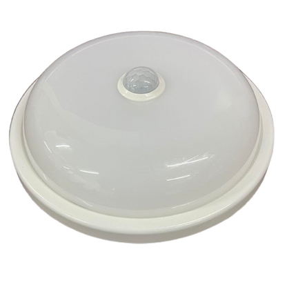 Shuta 18W Motion Sensor LED Light Round ceiling fixture with white dome design