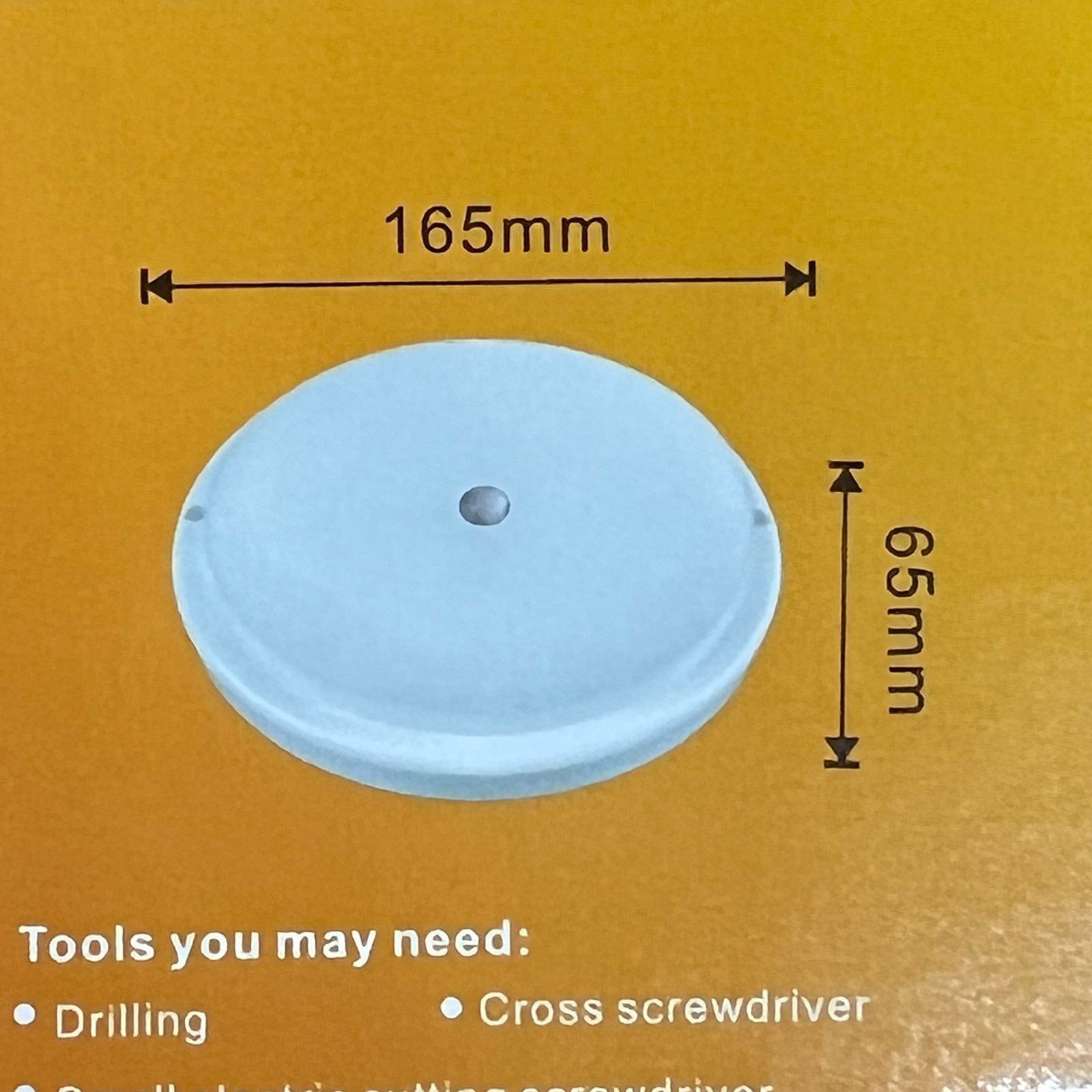 Shuta 18W Motion Sensor LED Light Round white circular light with dimensions 165mm by 65mm