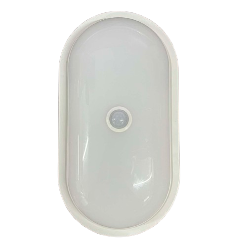 Shuta 30W MOTION SENSOR LED LIGHT OVAL with white frame and central motion sensor for efficient lighting