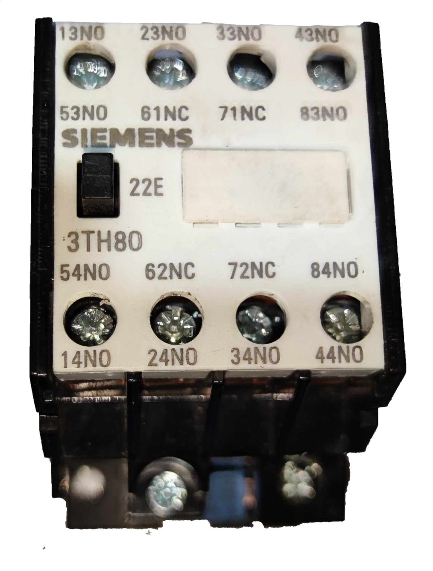 Siemens Magnetic Contactor 10A 2NO 2NC 220V with multiple terminal screws for electrical connections
