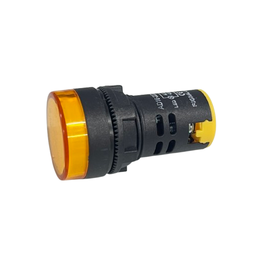 Denko Pilot light 220v YELLOW 22mm amber panel mount indicator with black housing for industrial control